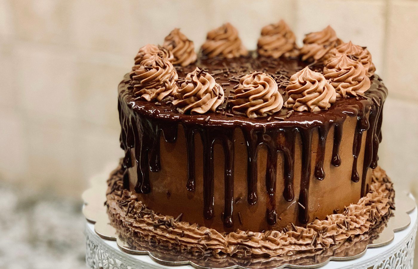 Slice of chocolate cake